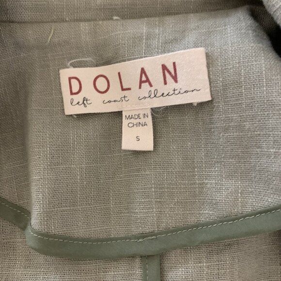 Dolan Left Coast Collection Sage Green Double Breasted Linen Blazer Small - Picture 4 of 5